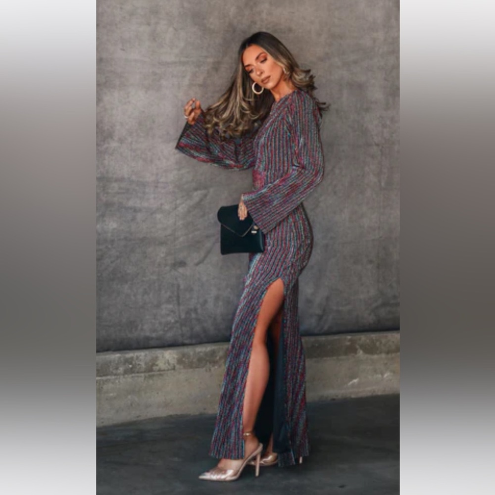 Vici Multicolor Striped Maxi Dress